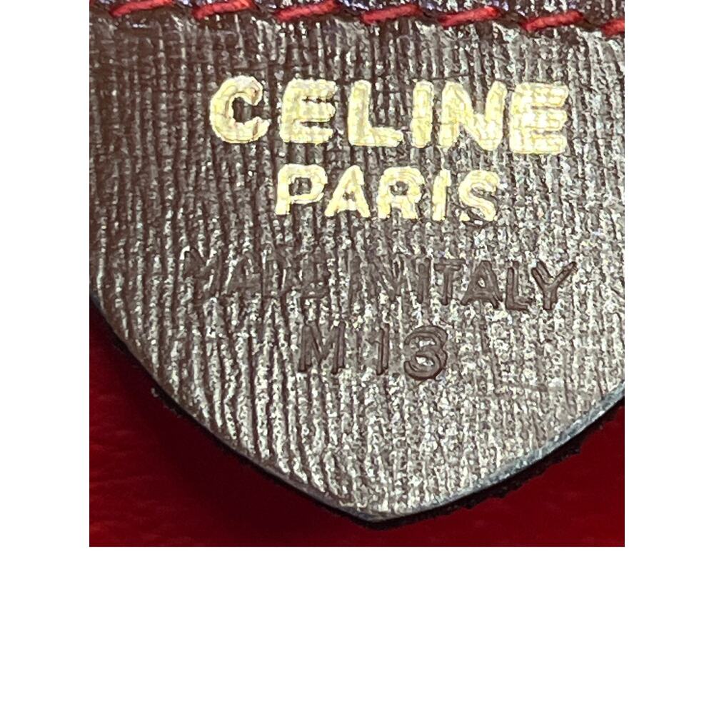 Celine Vintage Caramel Leather Round Crossbody Bag Red Interior Italy M13 - Picture 6 of 14